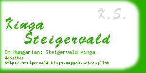 kinga steigervald business card